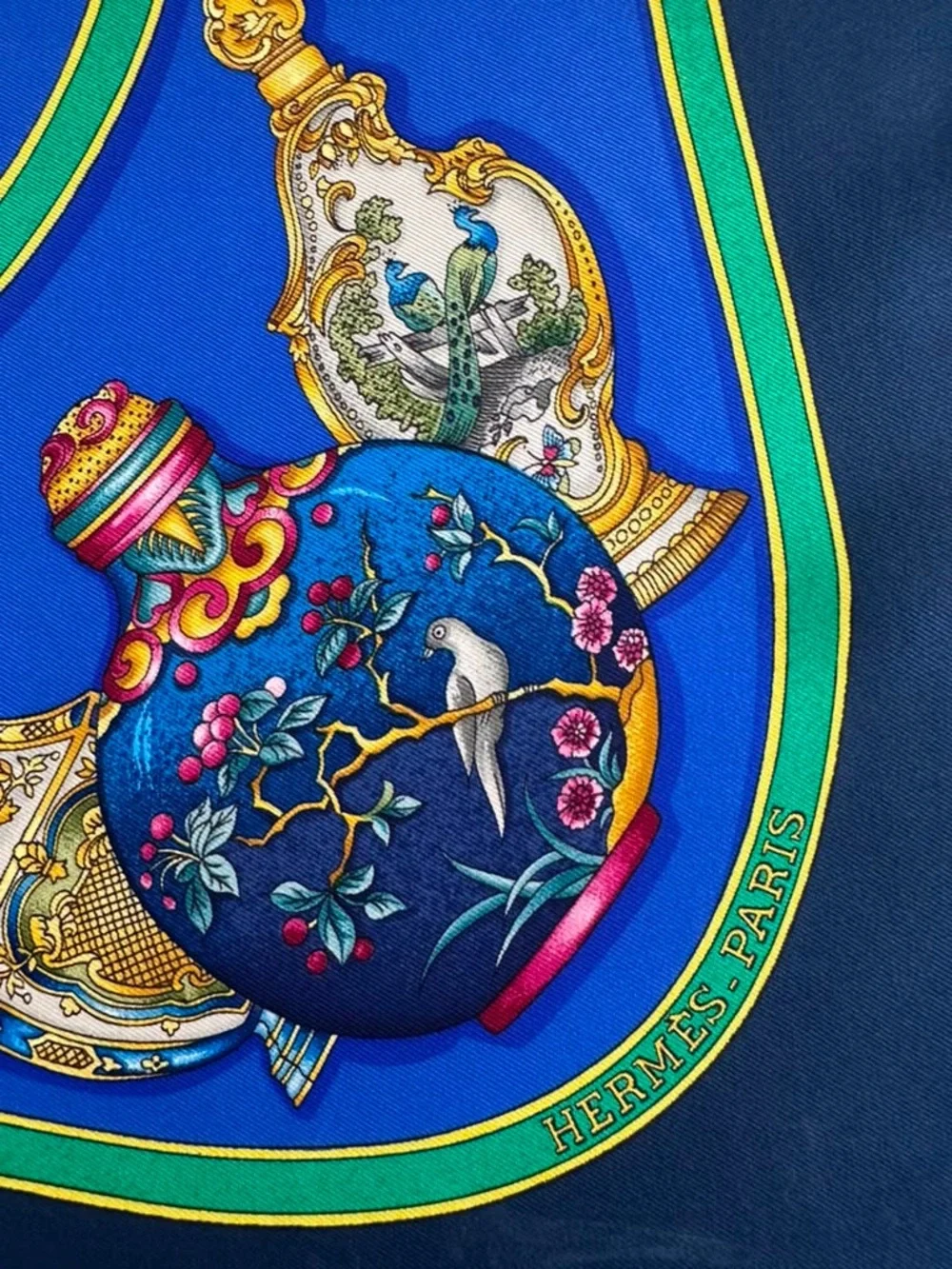 Hermes Silk Scarf Multicolor Hand Rolled Made in France